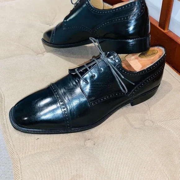 Giorgio Brutini Leather Brogue Cap Toe Oxfords. - Picture 2 of 14
